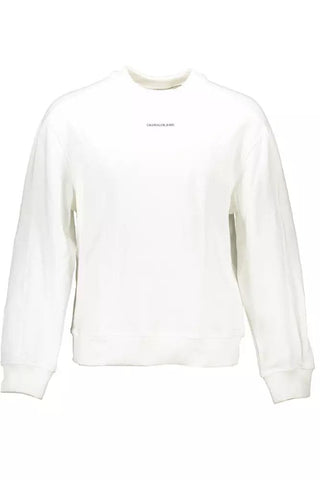 Calvin Klein Clothing Sleek White Cotton Logo Sweatshirt