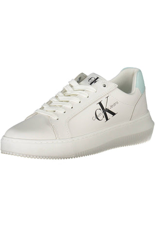 Chic White Lace-up Sneakers With Logo Detail