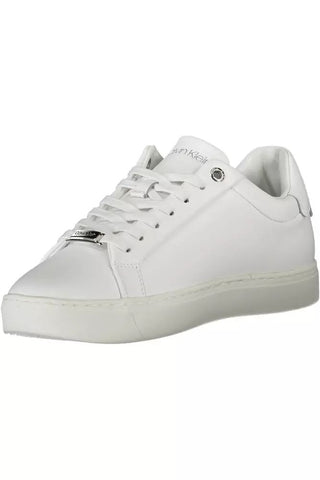 Sleek White Lace-up Sports Sneakers