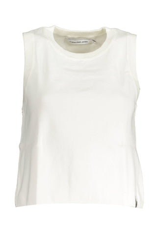 Sleek Cotton-polyamide White Tank Top