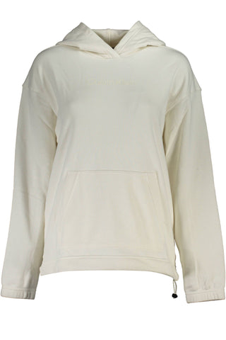 Chic White Hooded Sweatshirt With Logo Print