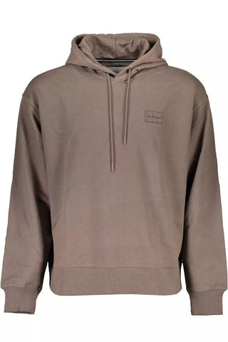 Eco-conscious Hooded Brown Sweatshirt