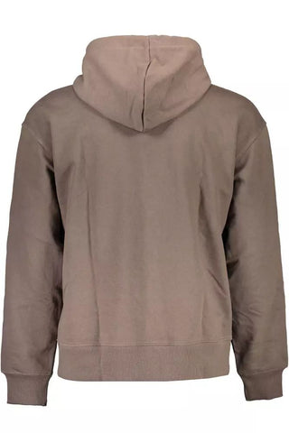 Eco-conscious Hooded Brown Sweatshirt