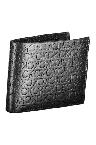 Sleek Black Leather Dual-compartment Wallet