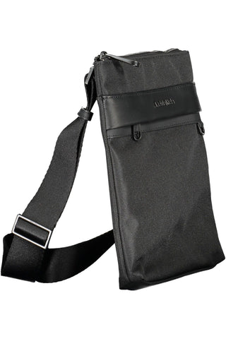 Sleek Black Shoulder Bag With Contrasting Details