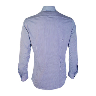 Elegant Light Blue Striped Gentleman's Shirt