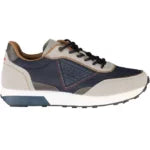 Sleek Blue Eco-leather Sneakers