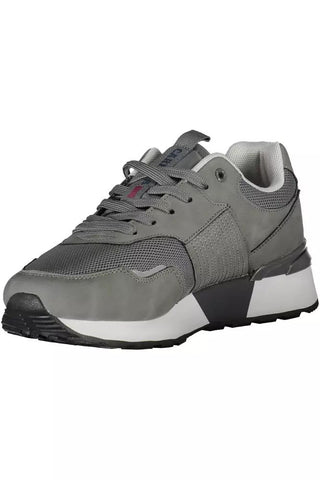 Sleek Gray Sneakers With Eco-leather Accents