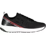 Sleek Black Sports Sneakers With Striking Contrasts