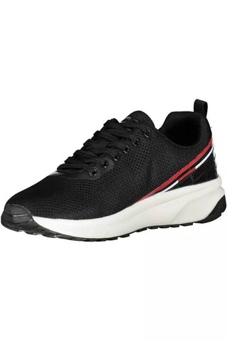 Sleek Black Sports Sneakers With Striking Contrasts