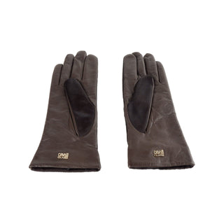 Cavalli Class Accessories Brown / 7|S Elegant Dark Brown Ladies Gloves