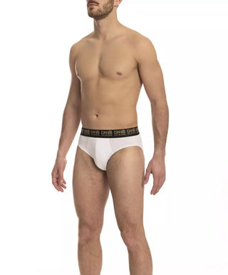 Cavalli Class Clothing Sleek White Briefs Duo with Logo Band