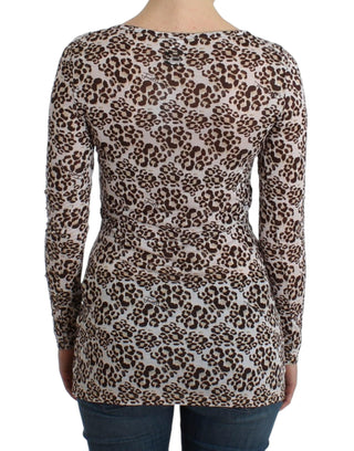 Cavalli Clothing IT44|L / Brown / Material: 100% Modal Elegant Floral Lace Longsleeve Top