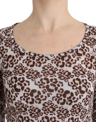 Cavalli Clothing IT44|L / Brown / Material: 100% Modal Elegant Floral Lace Longsleeve Top