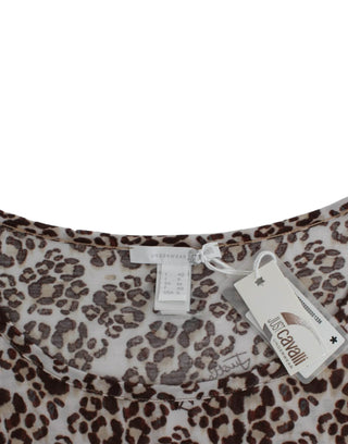 Cavalli Clothing IT44|L / Brown / Material: 100% Modal Elegant Floral Lace Longsleeve Top