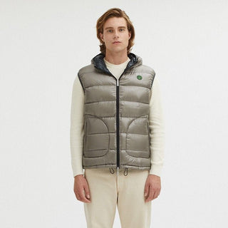 Centogrammi Clothing Gray / L Reversible Goose Down Hooded Vest in Gray