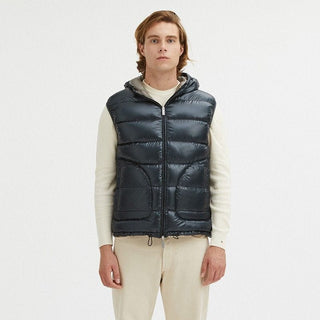 Centogrammi Clothing Reversible Goose Down Hooded Vest in Gray