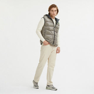 Centogrammi Clothing Reversible Goose Down Hooded Vest in Gray