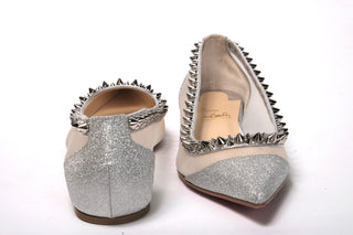 Christian Louboutin Flat Shoes Silver Flat Point Toe Shoe