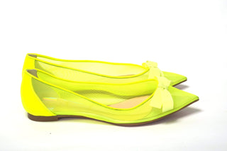Christian Louboutin Flat Shoes Yellow / EU35/US4.5 Fluro Yellow Flat Point Toe Shoe