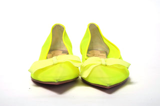 Christian Louboutin Flat Shoes Yellow / EU35/US4.5 Fluro Yellow Flat Point Toe Shoe