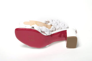 Christian Louboutin Sandals White / EU34/US3.5 White Plaited High Heel Sandals