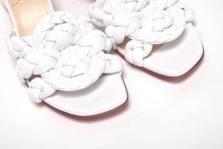 Christian Louboutin Sandals White / EU34/US3.5 White Plaited High Heel Sandals