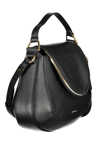 Elegant Black Leather Handbag With Versatile Strap