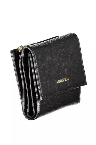 Chic Black Leather Wallet With Multiple Compartments