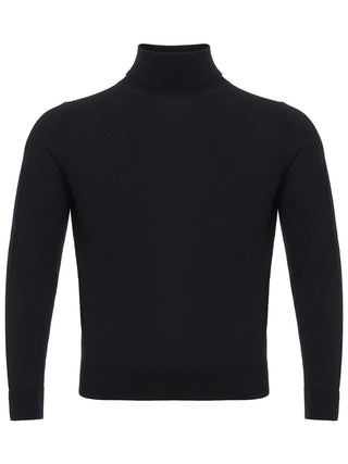 Colombo Clothing Elegant Black Cashmere Silk Blend Sweater