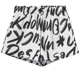 Comme Des Fuckdown Clothing White / XS Elevated Casual White Cotton Shorts with Print