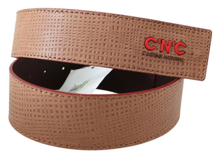 Costume National Accessories Beige / 85 cm / 34 Inches / Material: Leather White Leather Logo Fashion Waist Belt