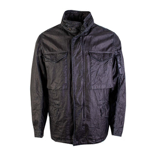 Sleek Black Tech Fabric Overshirt Jacket