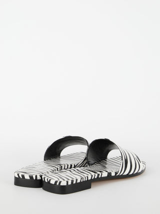 Zebra-print Flat Sandals
