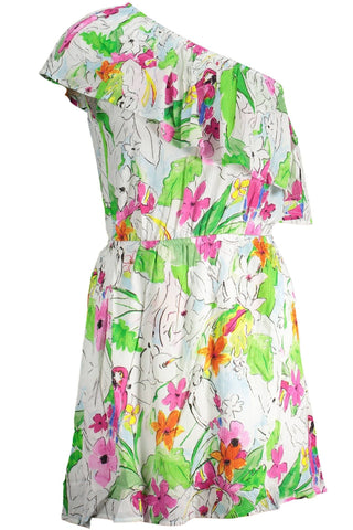 Desigual Clothing Chic One-Shoulder Short Dress with Contrasting Details