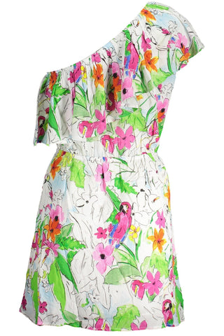 Desigual Clothing Chic One-Shoulder Short Dress with Contrasting Details