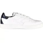 Elegant White Lace-up Sneakers With Contrast Detail