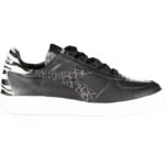 Sleek Black Leather Sneakers With Contrast Accents