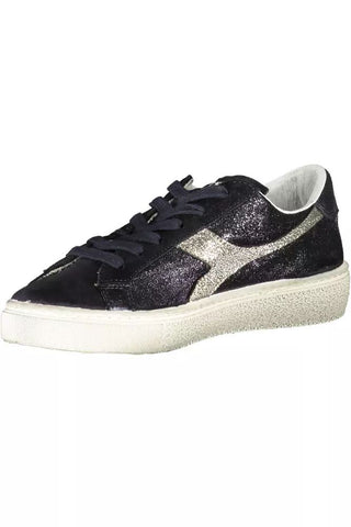 Elegant Black Lace-up Sneakers With Contrasting Details