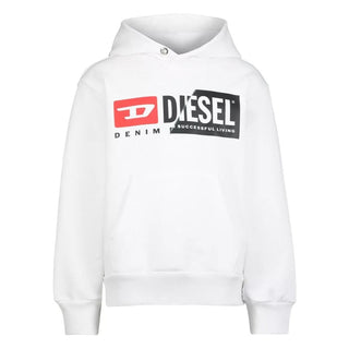 Diesel Clothing Winter White Cotton Hoodie with Designer Appeal
