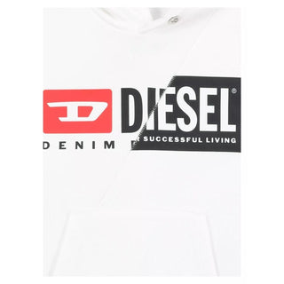 Diesel Clothing Winter White Cotton Hoodie with Designer Appeal