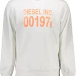 Crisp White Printed Cotton Sweatshirt