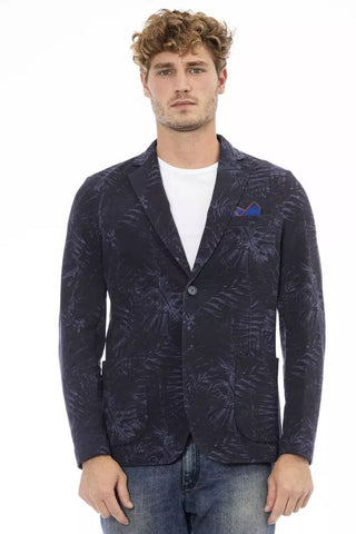 Distretto12 Blazers Sleek Blue Cotton Blend Fabric Jacket