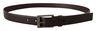 Dolce & Gabbana Accessories Brown / 90 cm / 36 Inches / Material: Leather Elegant Dark Brown Leather Belt