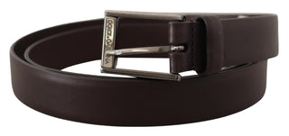 Dolce & Gabbana Accessories Brown / 90 cm / 36 Inches / Material: Leather Elegant Dark Brown Leather Belt