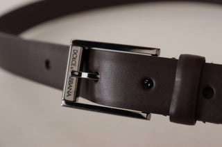 Dolce & Gabbana Accessories Brown / 90 cm / 36 Inches / Material: Leather Elegant Dark Brown Leather Belt