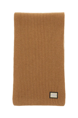 Dolce & Gabbana Accessories Brown / os ribbed cashmere scarf