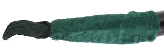 Dolce & Gabbana Accessories Green / 8|M / Material: 100% Leather Xiangao fur Elegant Elbow-Length Leather Gloves