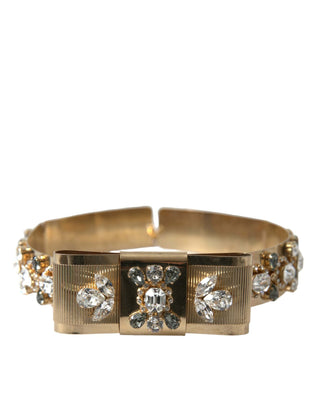 Dolce & Gabbana Accessories Material: 70% Real Brass 30% Crystal / Gold / IT36 | XS Gold Tone Brass Crystal Embellished Belt