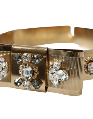 Dolce & Gabbana Accessories Material: 70% Real Brass 30% Crystal / Gold / IT36 | XS Gold Tone Brass Crystal Embellished Belt